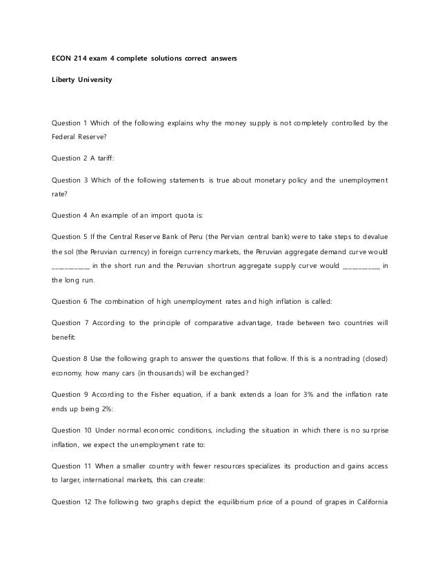 Essay on econ 214 exam 1 complete solutions correct answers key 07 picture