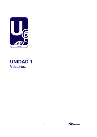 7
UNIDAD 1
Vectores.
 