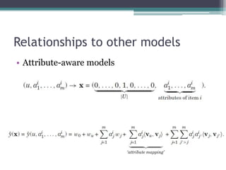 Relationships to other models
• Attribute-aware models
 