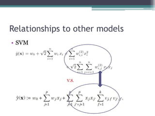 Relationships to other models
• SVM




              V.S.
 