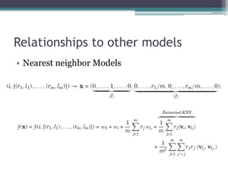 Relationships to other models
• Nearest neighbor Models
 