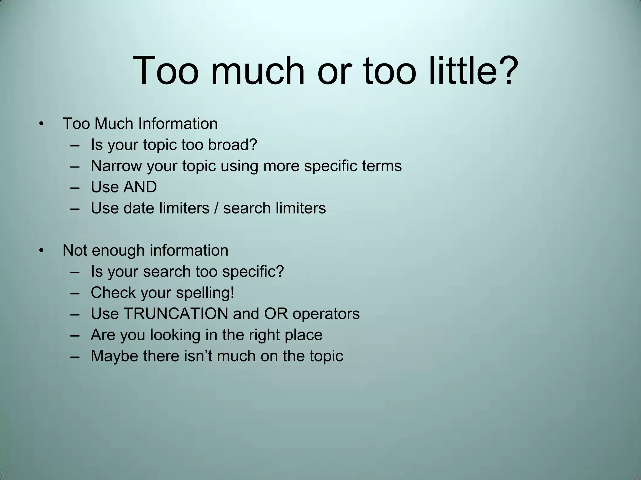 Journals and conferences