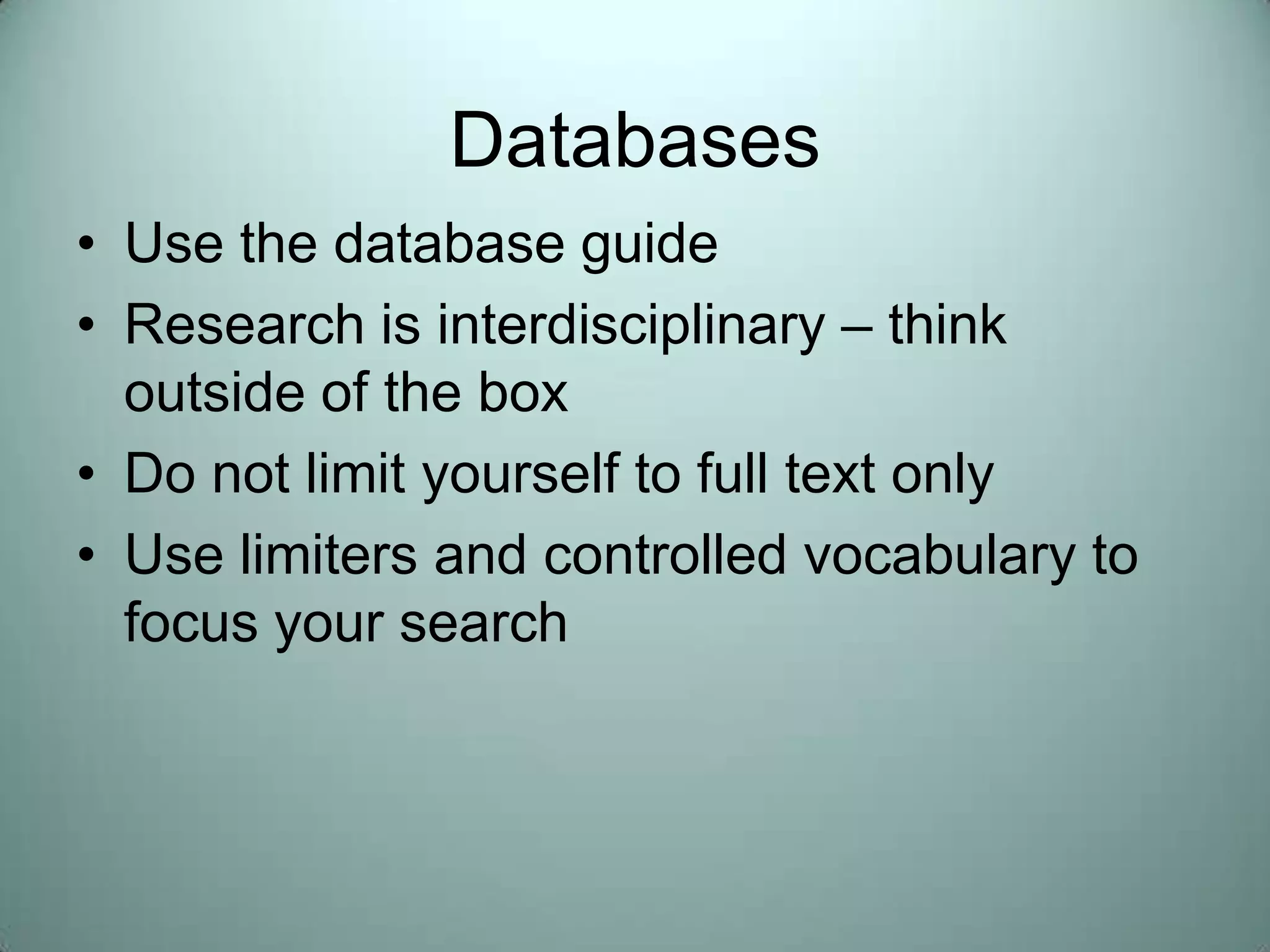 Search Tools – the contentsCatalogueBooks, eBooks, chapters