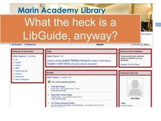 What the heck is a
LibGuide, anyway?
 