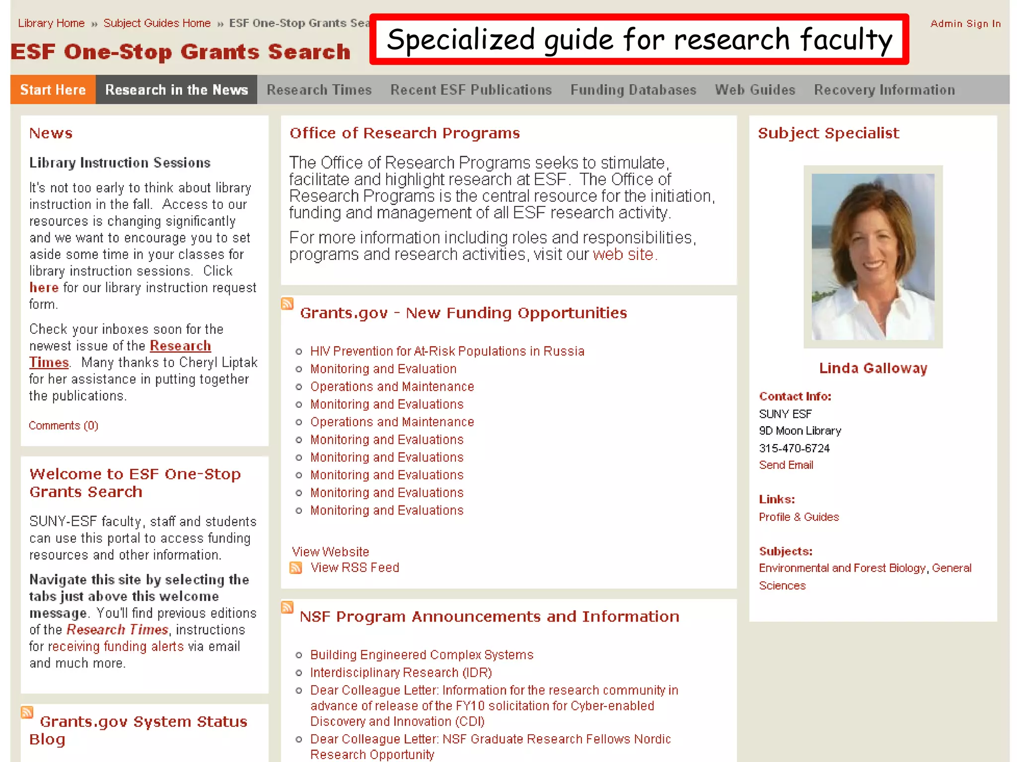 Specialized guide for research faculty
 