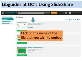 Libguides 2012 slideshare | PPT