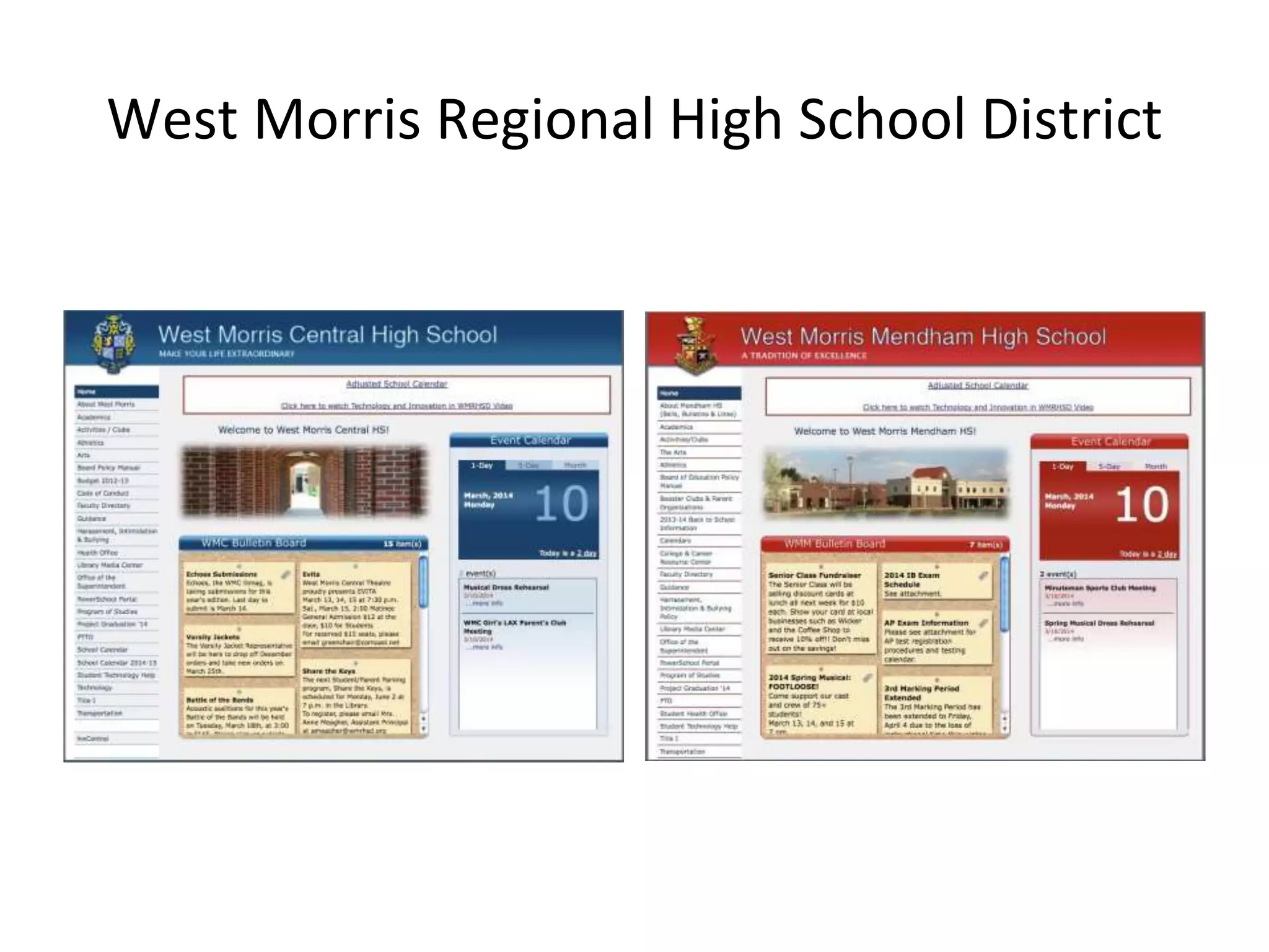 West Morris Regional High School District 
 