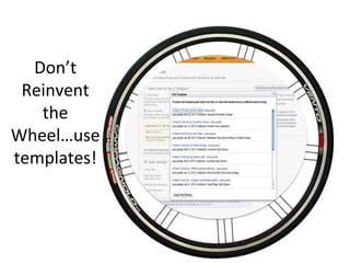 Don’t 
Reinvent 
the 
Wheel…use 
templates! 
 