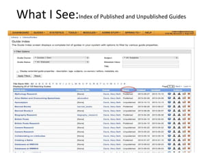 What I See:Index of Published and Unpublished Guides 
 