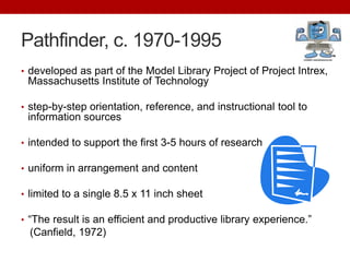 Pathfinder, c. 1970-1995<br />developed as part of the Model Library Project of Project Intrex, Massachusetts Institute of...