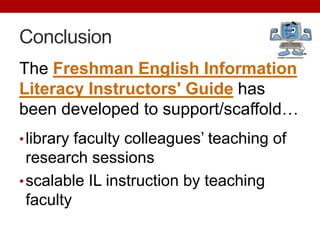 LibGuidesand Scalable IL Instruction<br />How to “train the trainer”<br />formal instruction via workshops, presentations ...
