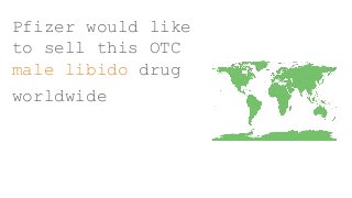 Pfizer would like
to sell this OTC
male libido drug
worldwide
 