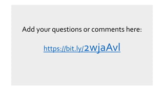 Add your questions or comments here:
https://bit.ly/2wjaAvl
 