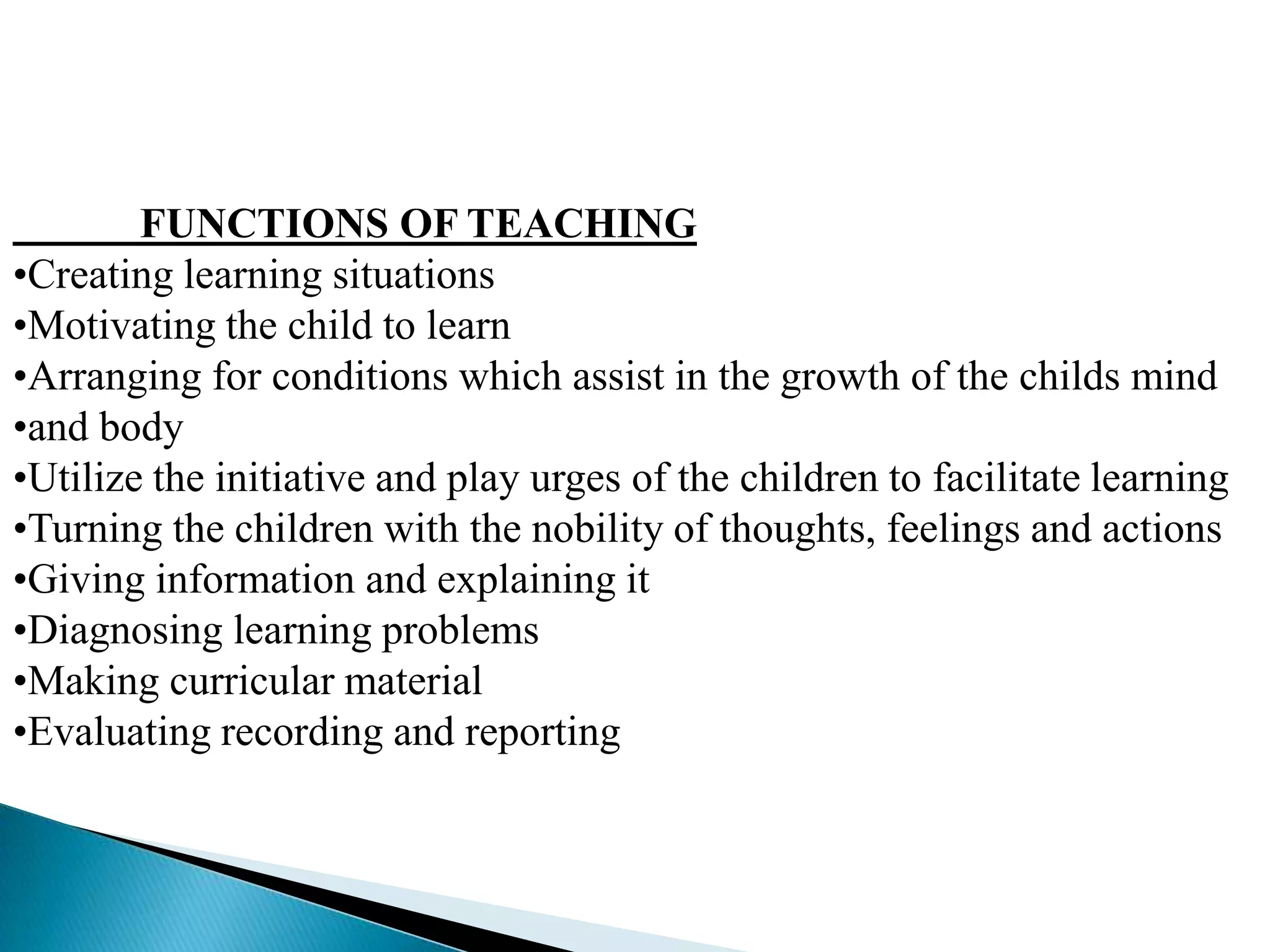 Motivating the child to learn