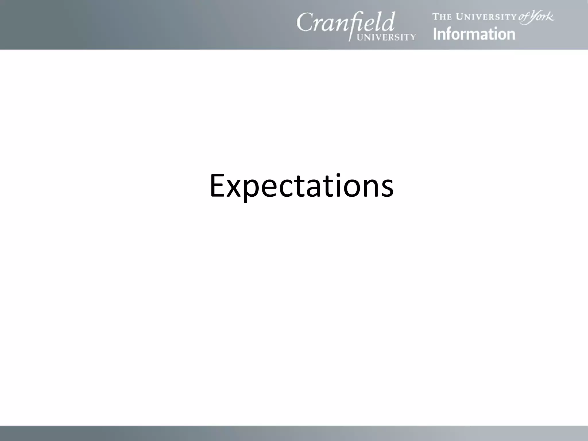 Expectations
 