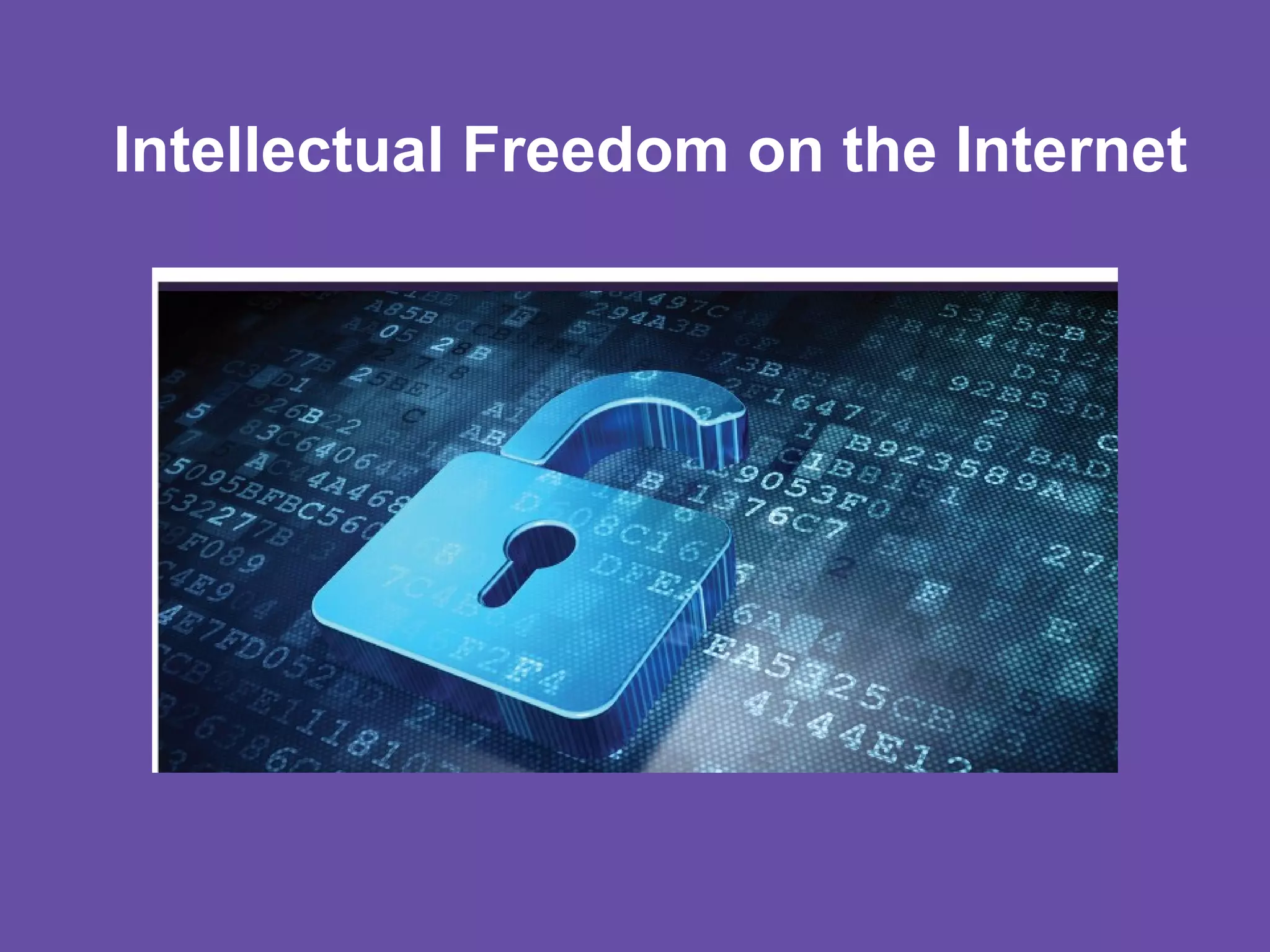 Intellectual Freedom on the Internet

 