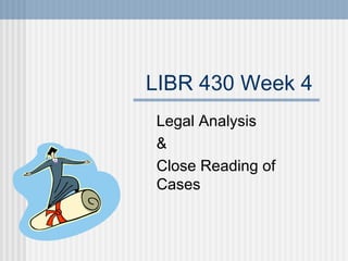 LIBR 430 Week 4  Legal Analysis & Close Reading of Cases  