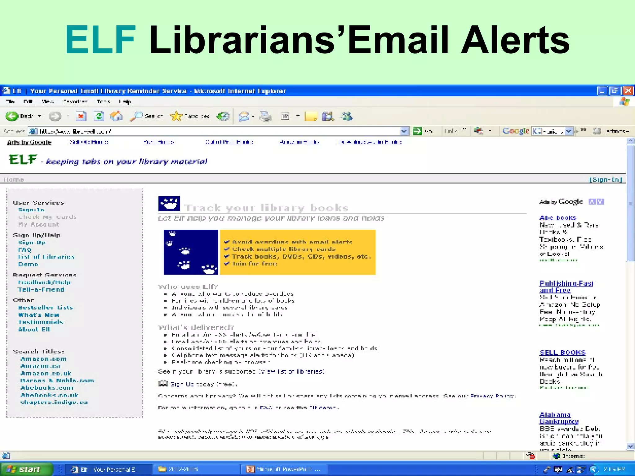 ELF  Librarians’Email Alerts 