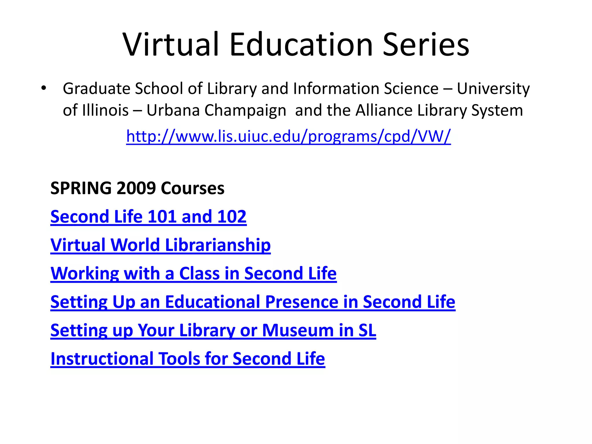 Libraries And Second Life