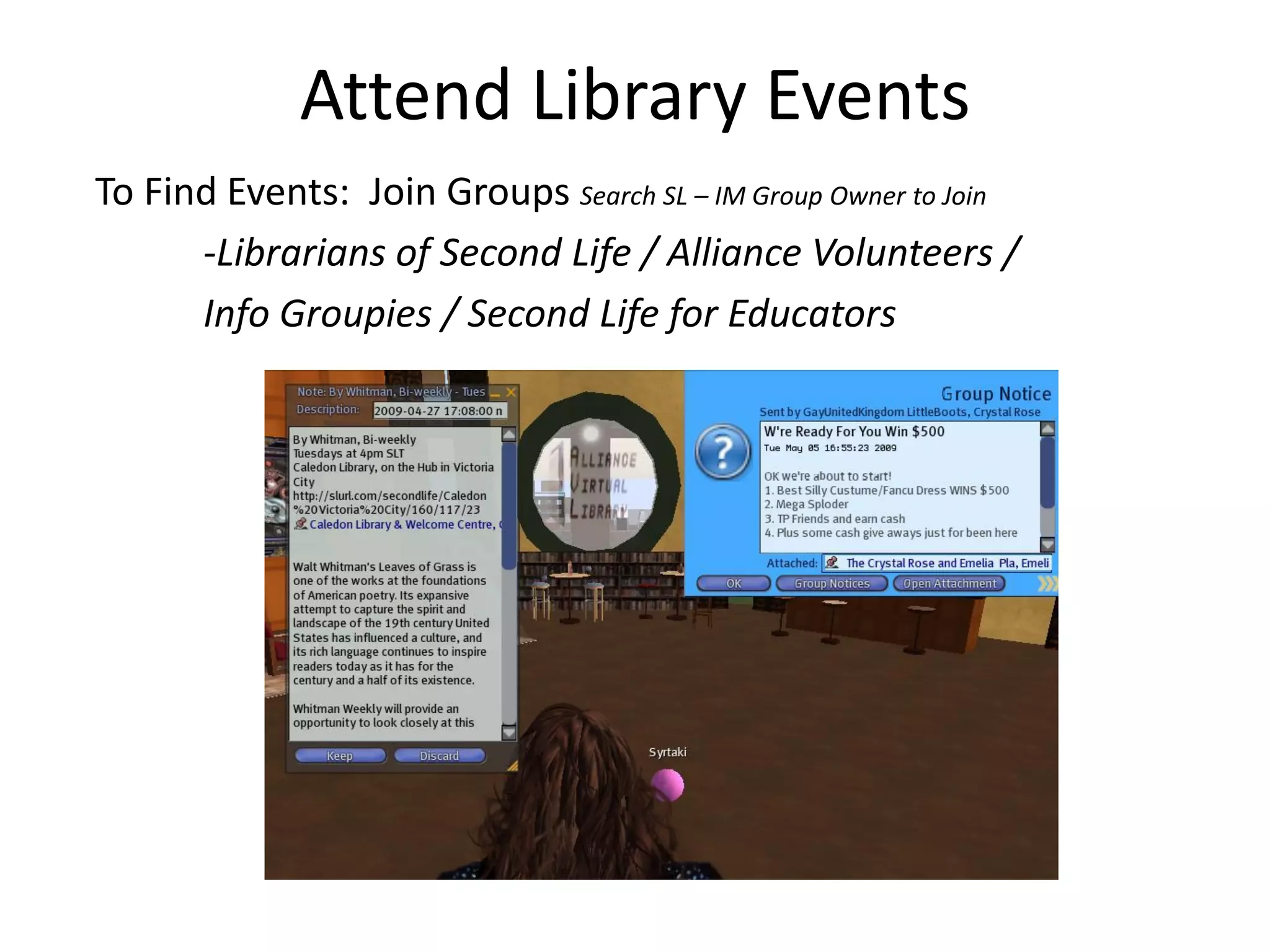 Libraries And Second Life