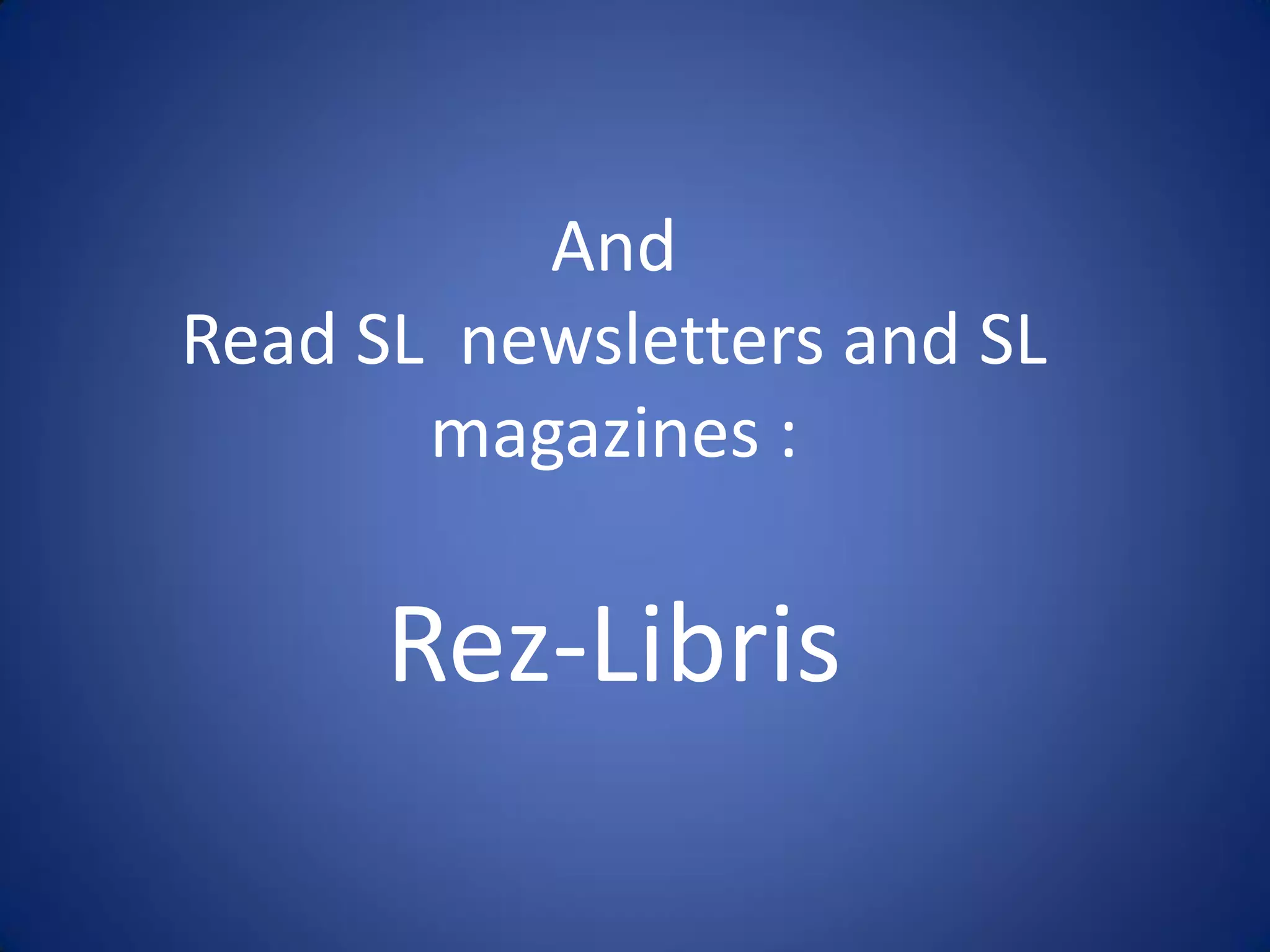 Libraries And Second Life