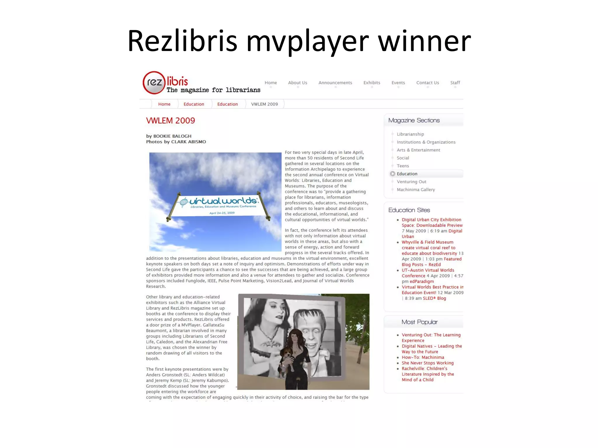 Libraries And Second Life