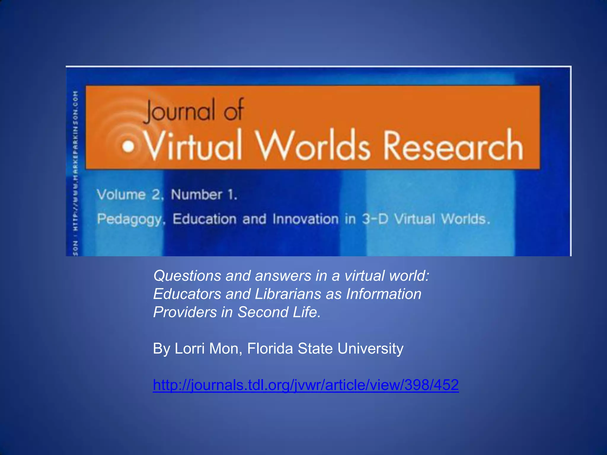 Libraries And Second Life