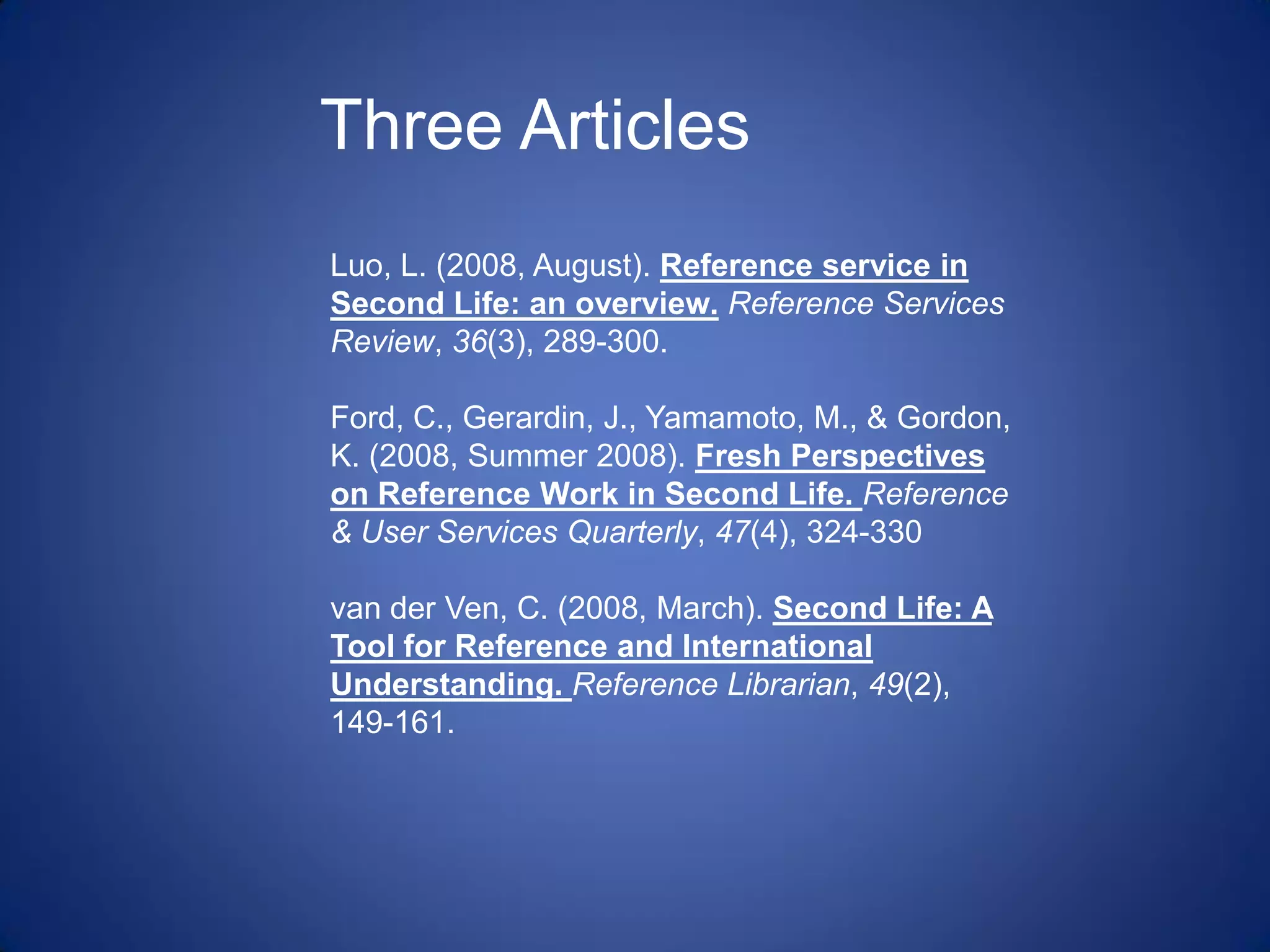 Libraries And Second Life