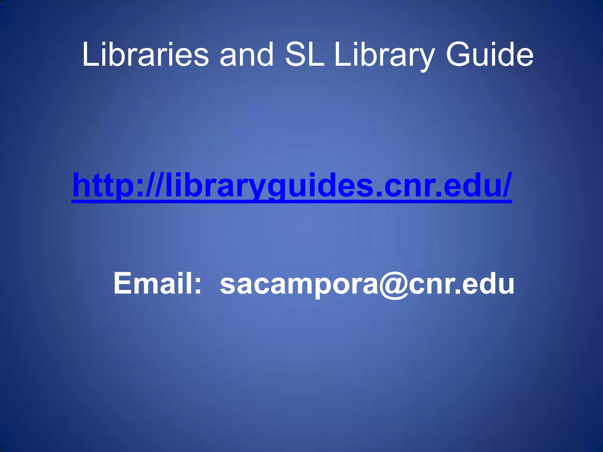 Libraries And Second Life