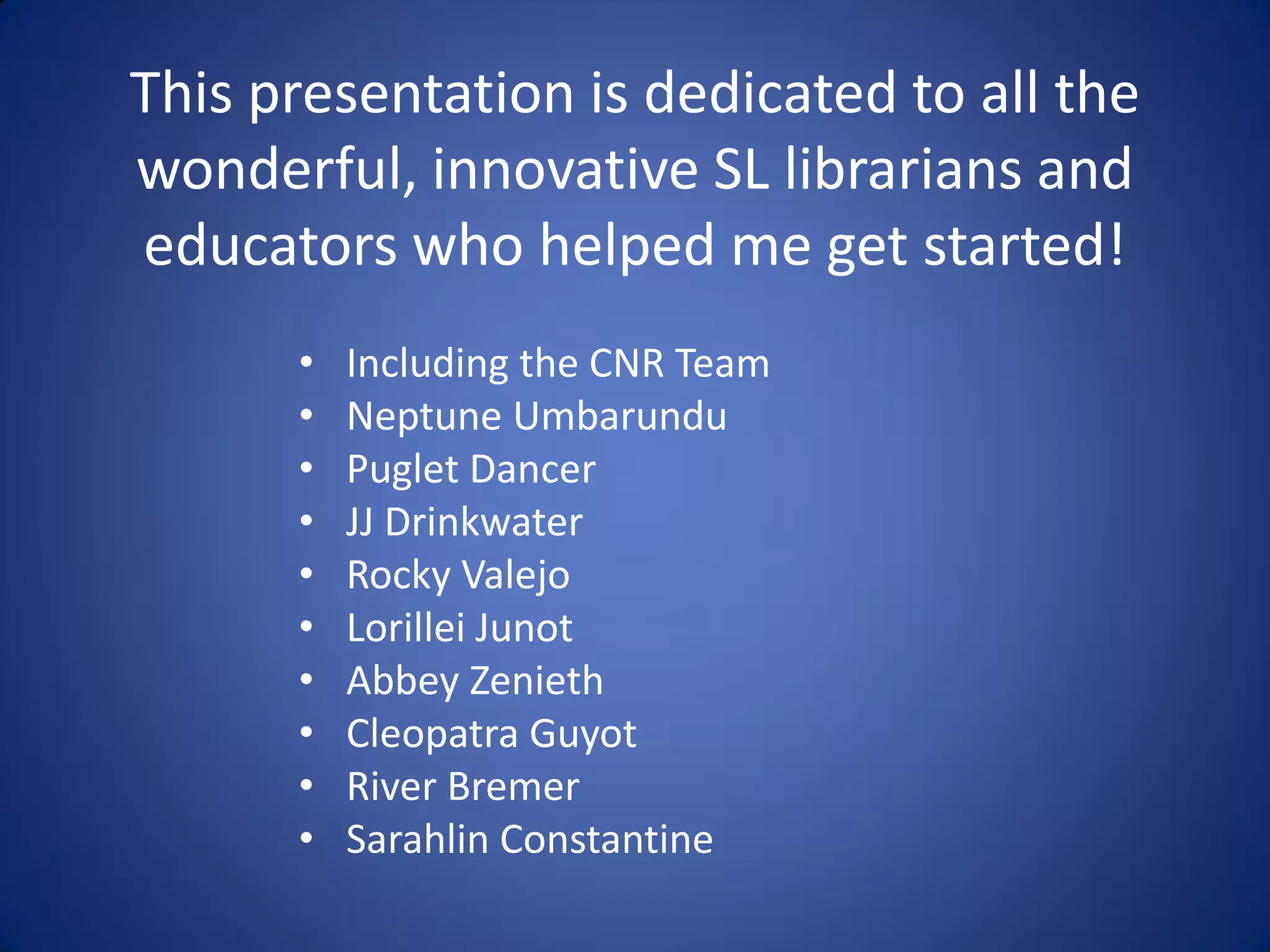 Libraries And Second Life