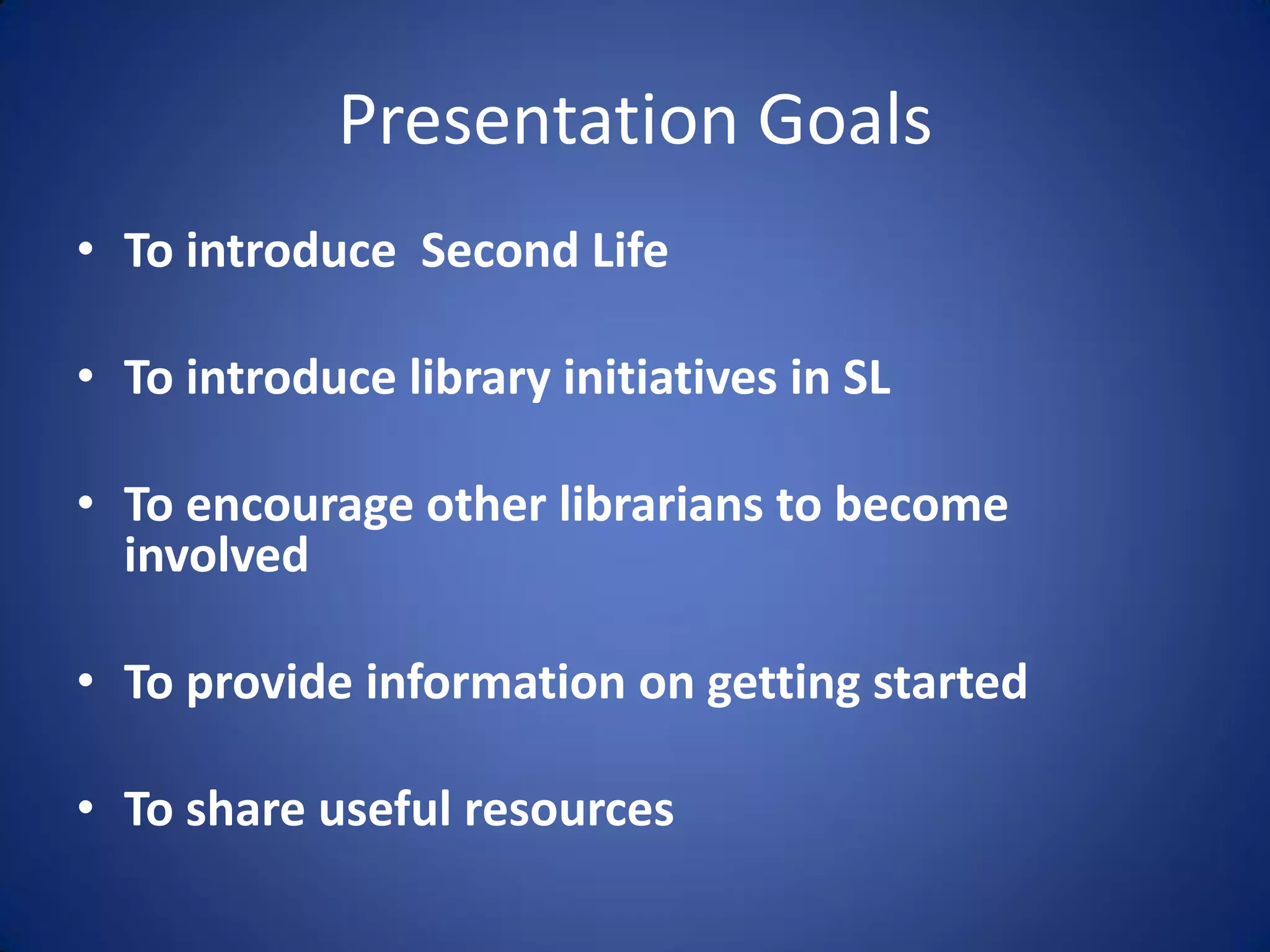 Libraries And Second Life