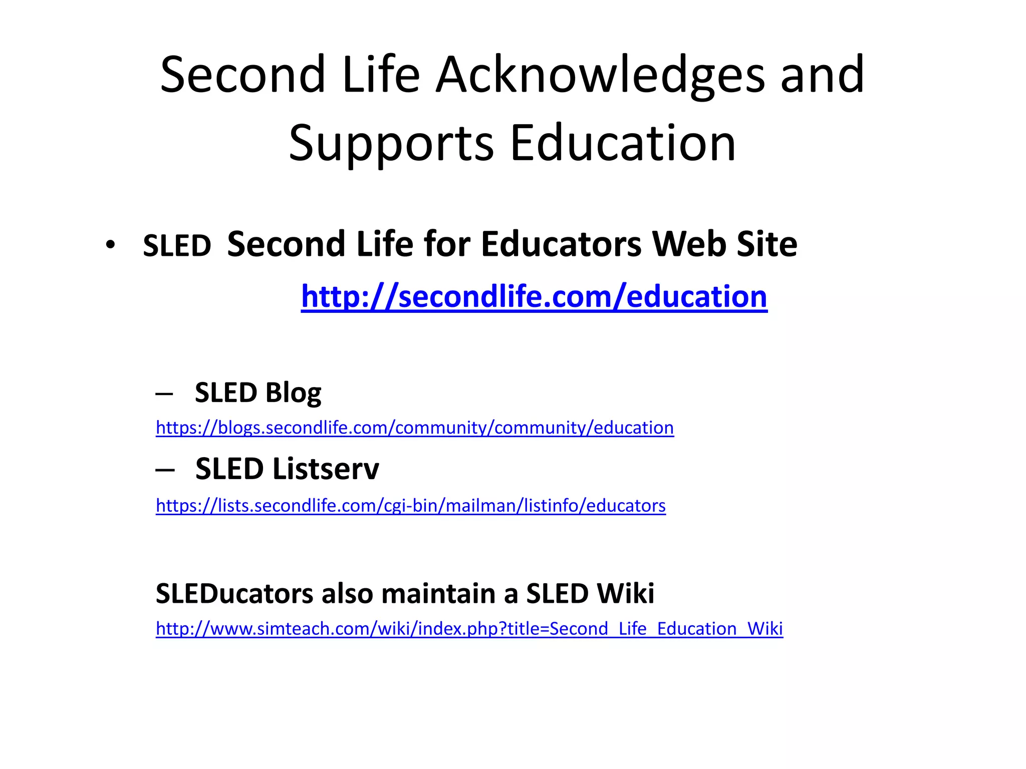 Libraries And Second Life