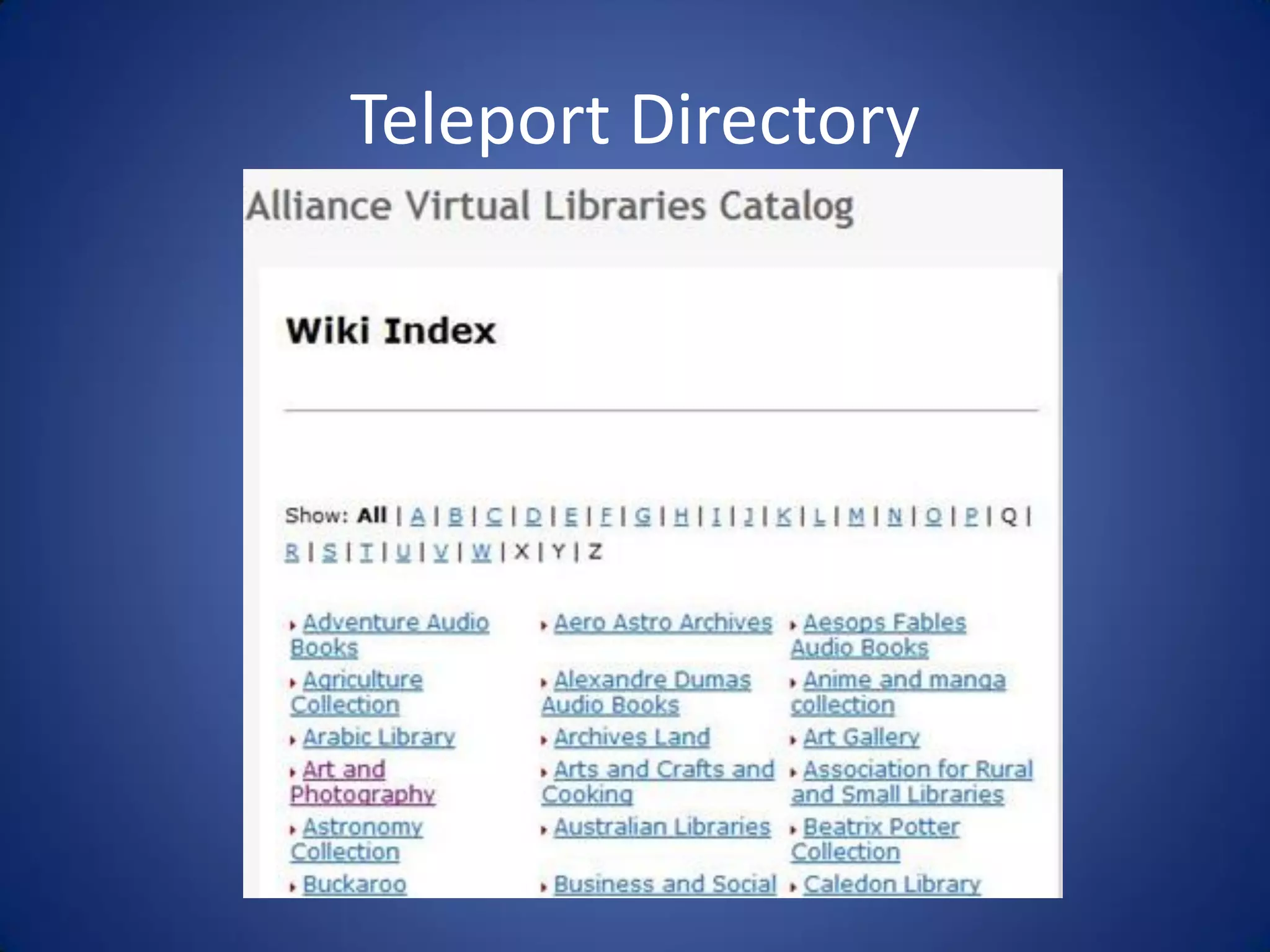 Libraries And Second Life