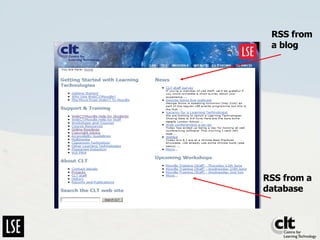RSS from a blog RSS from a database 