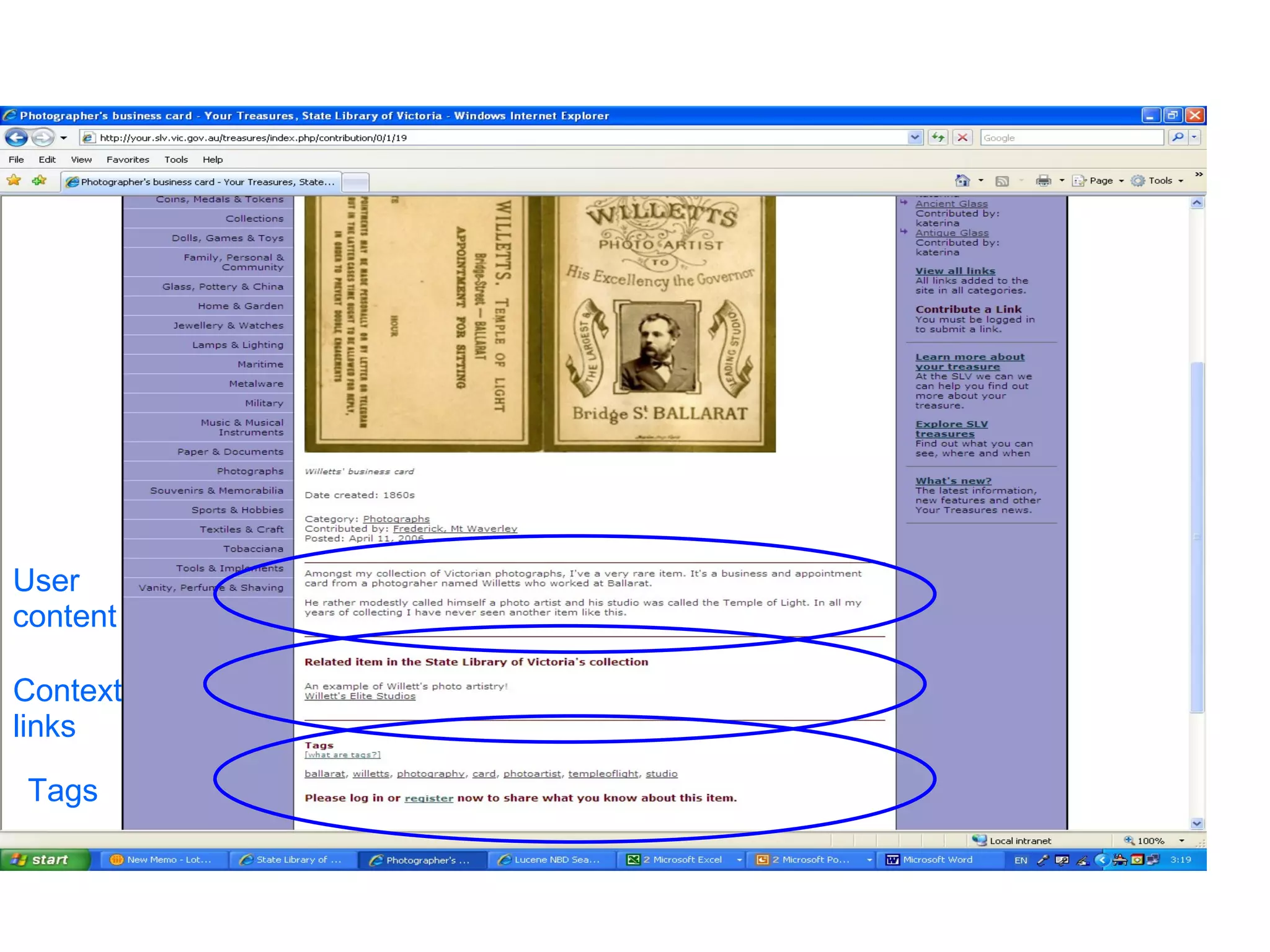 Tags User  content Context links 