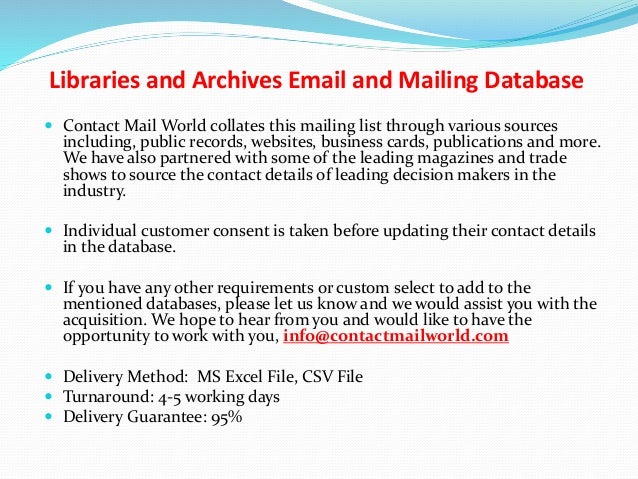 database contact list