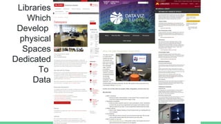 Libraries
Which
Develop
physical
Spaces
Dedicated
To
Data
 