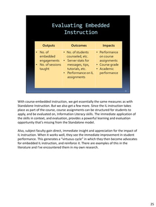 To Evaluation and Beyond: The Evolving Role of the Embedded Librarian | PDF