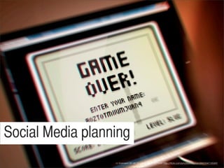 Social Media planning
                  cc licensed ( BY NC SD ) flickr photo by *m22: http://flickr.com/photos/mtischendorf/5547155369/
 