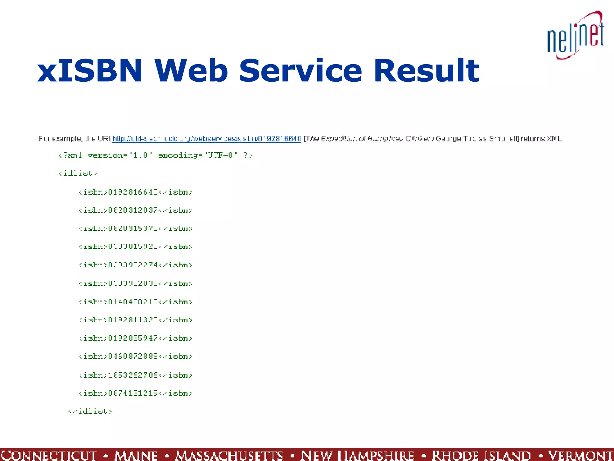 xISBN Web Service Result 