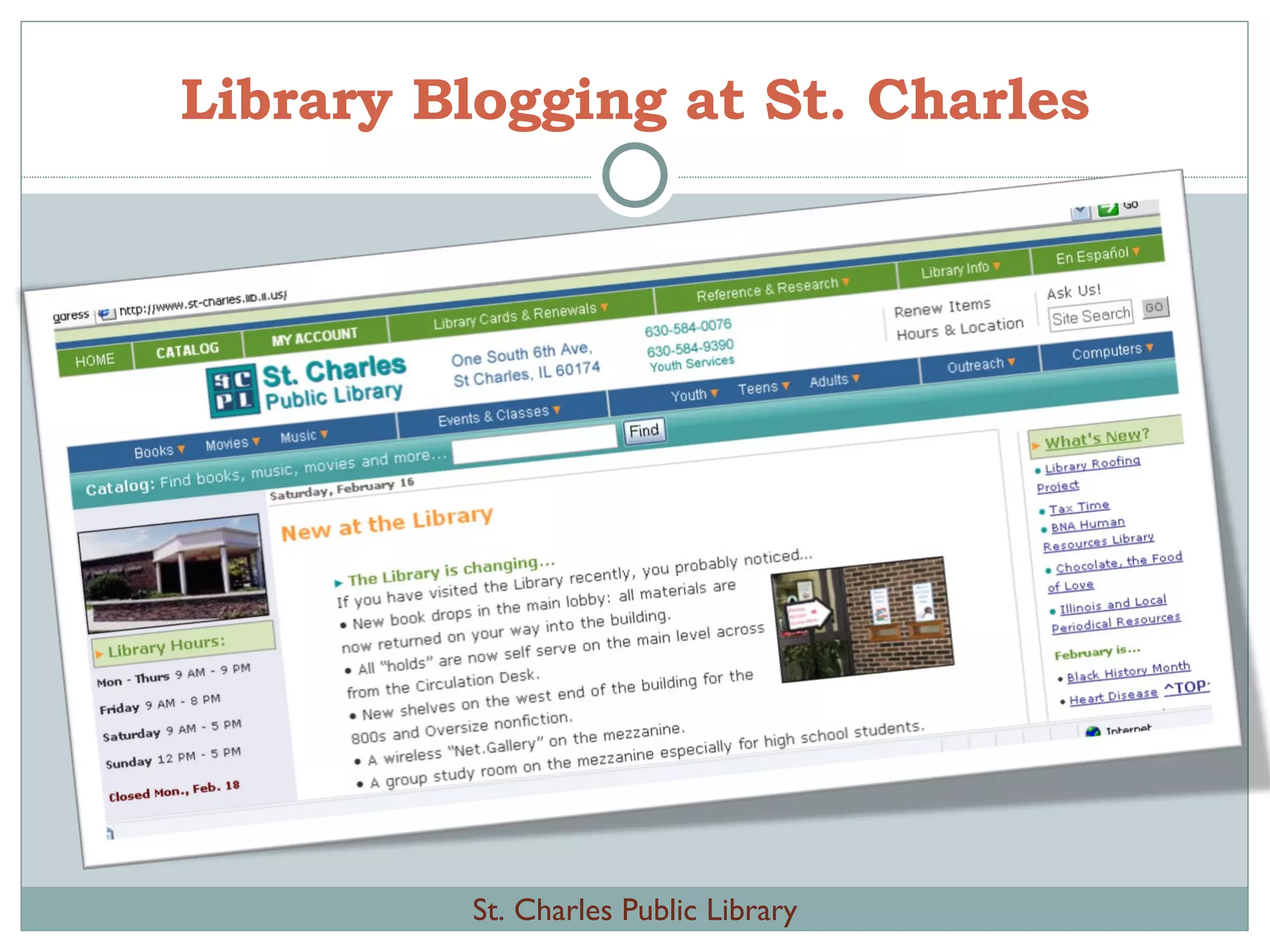Library Blogging at St. Charles St. Charles Public Library 