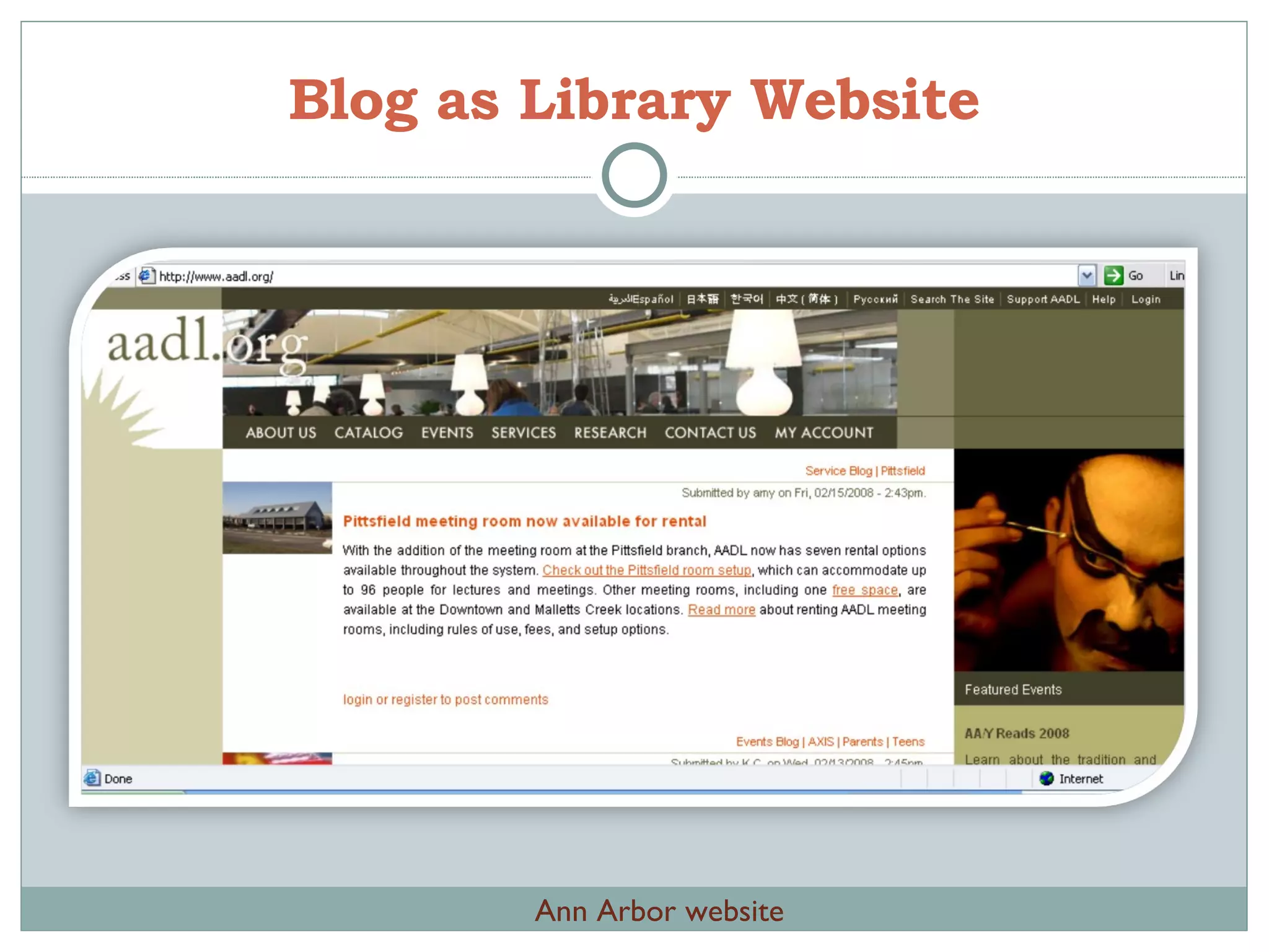 Blog as Library Website Ann Arbor website 