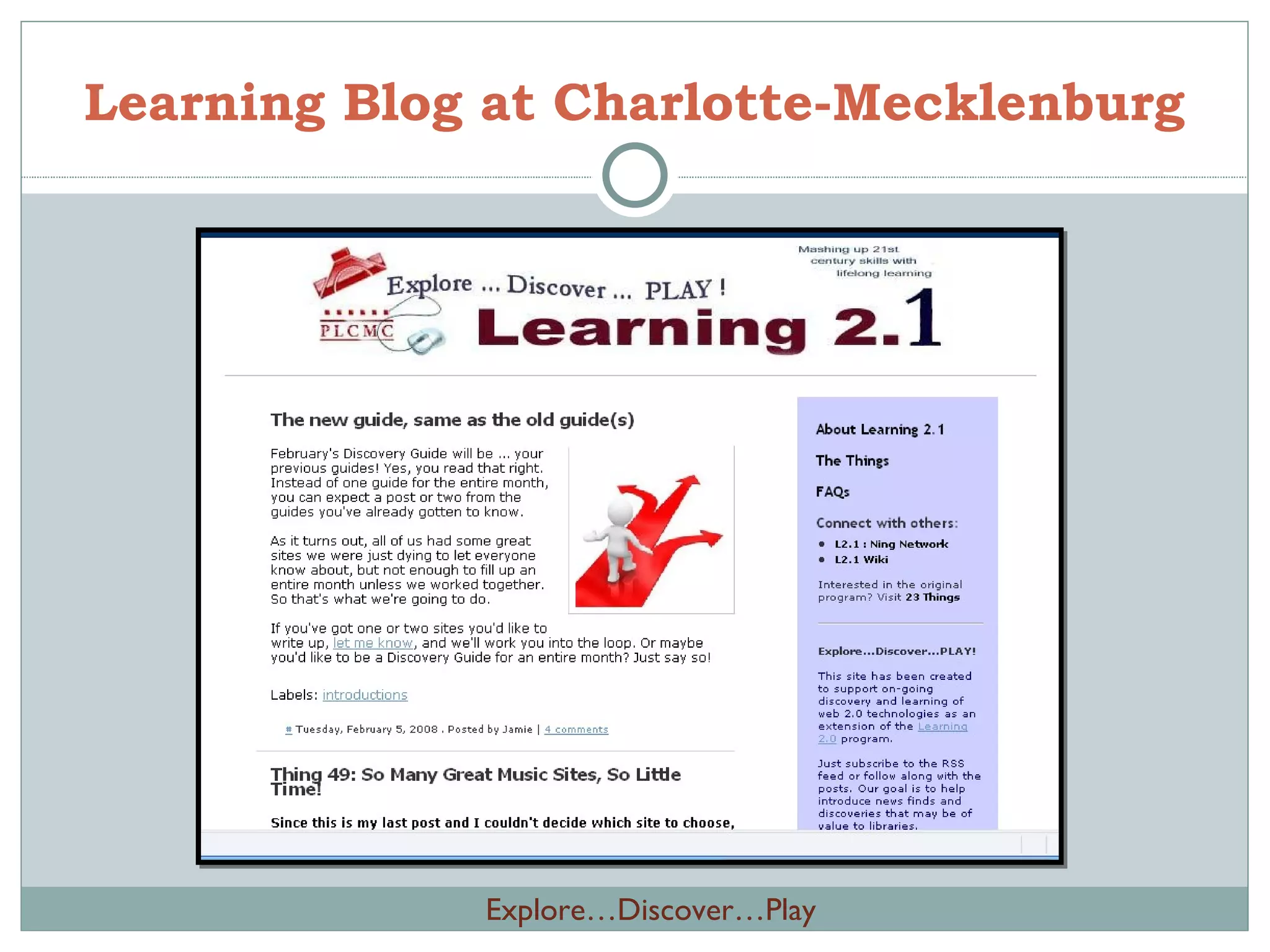 Learning Blog at Charlotte-Mecklenburg Explore…Discover…Play 