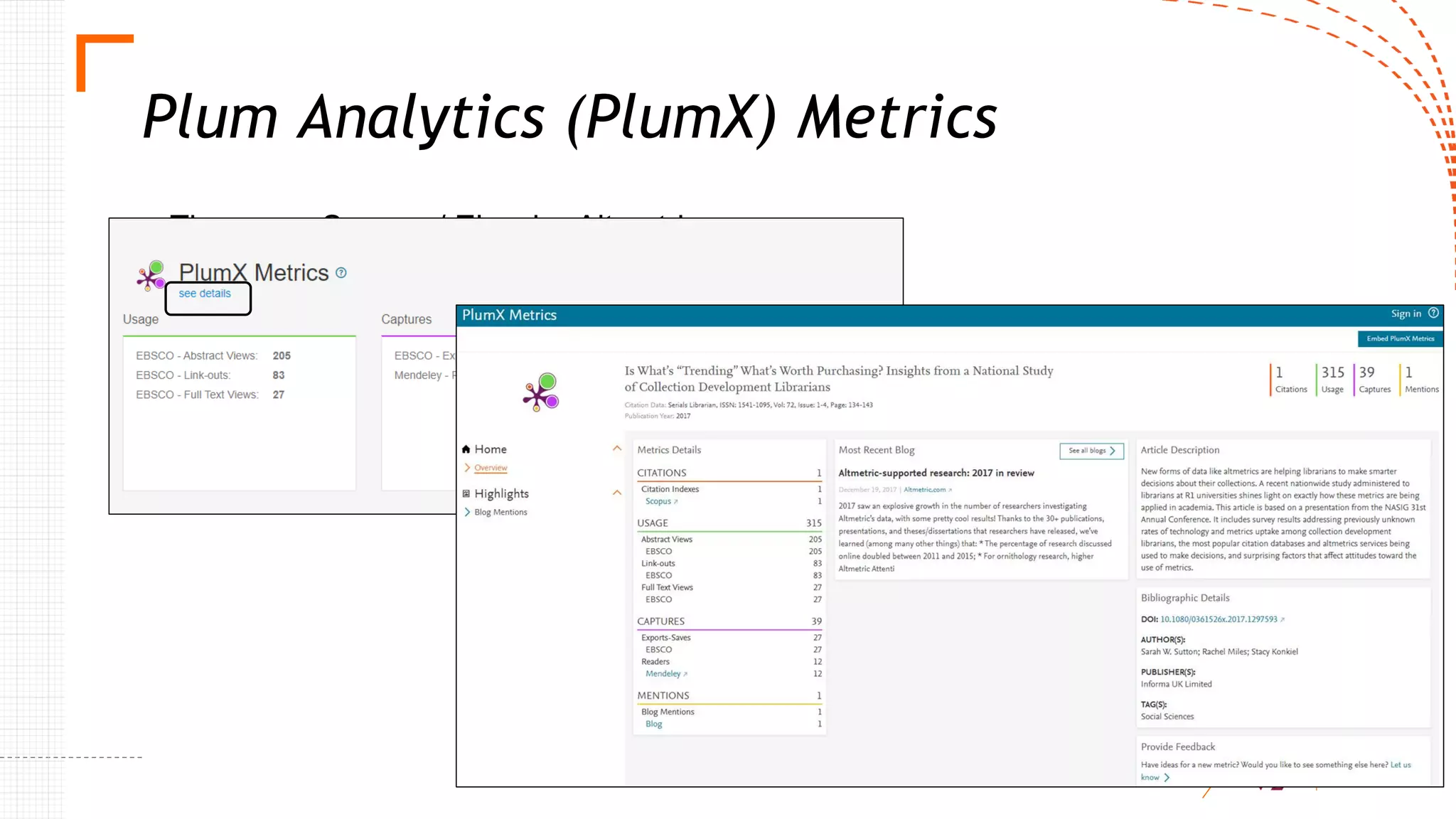 Plum Analytics (PlumX) Metrics
These are Scopus / Elsevier Altmetrics
 