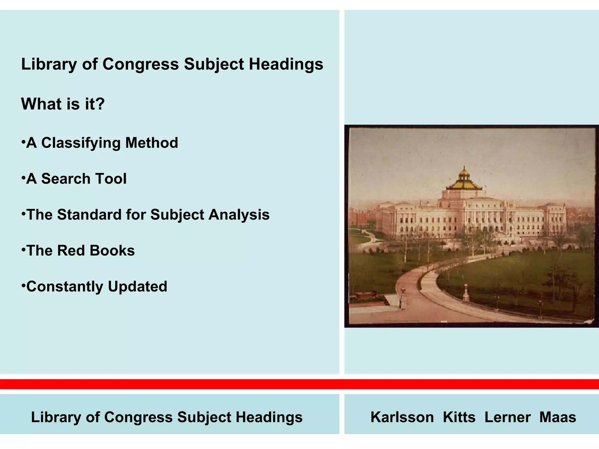 Library of Congress Subject Headings PPT