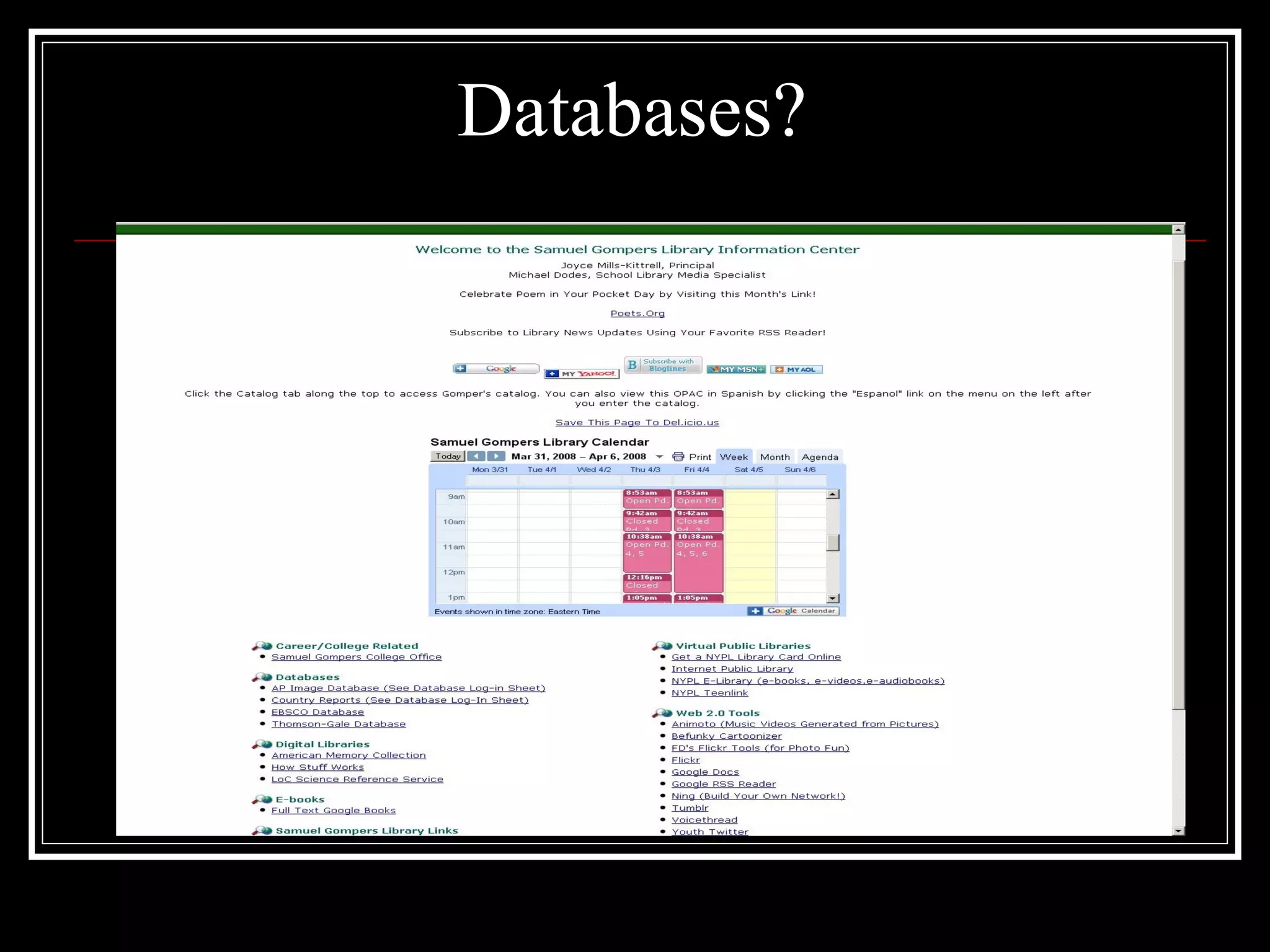 Databases? 