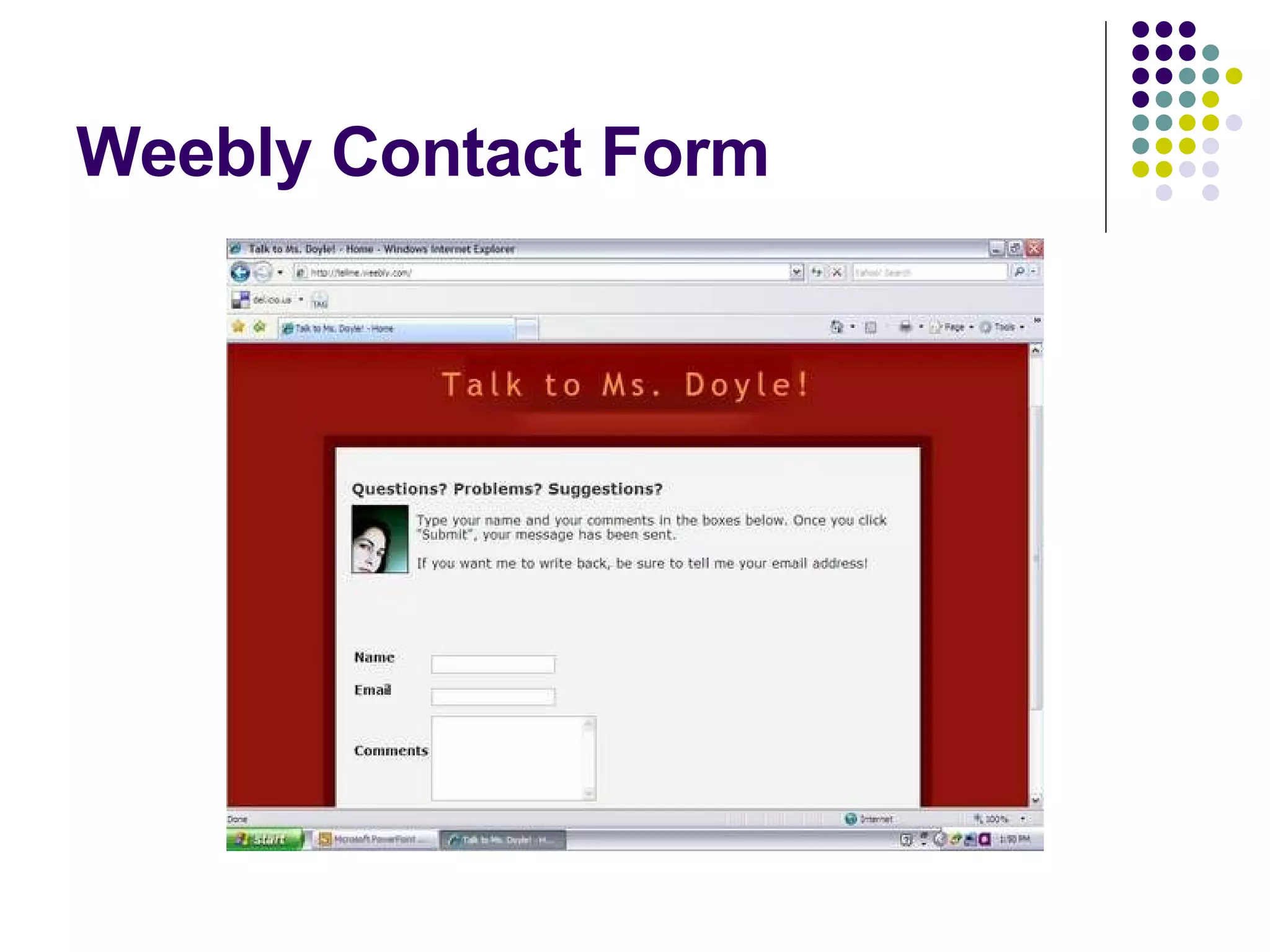 Weebly Contact Form 