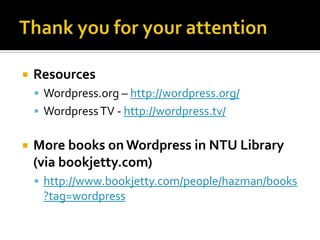 Library 2.0 : Weblogs : Wordpress