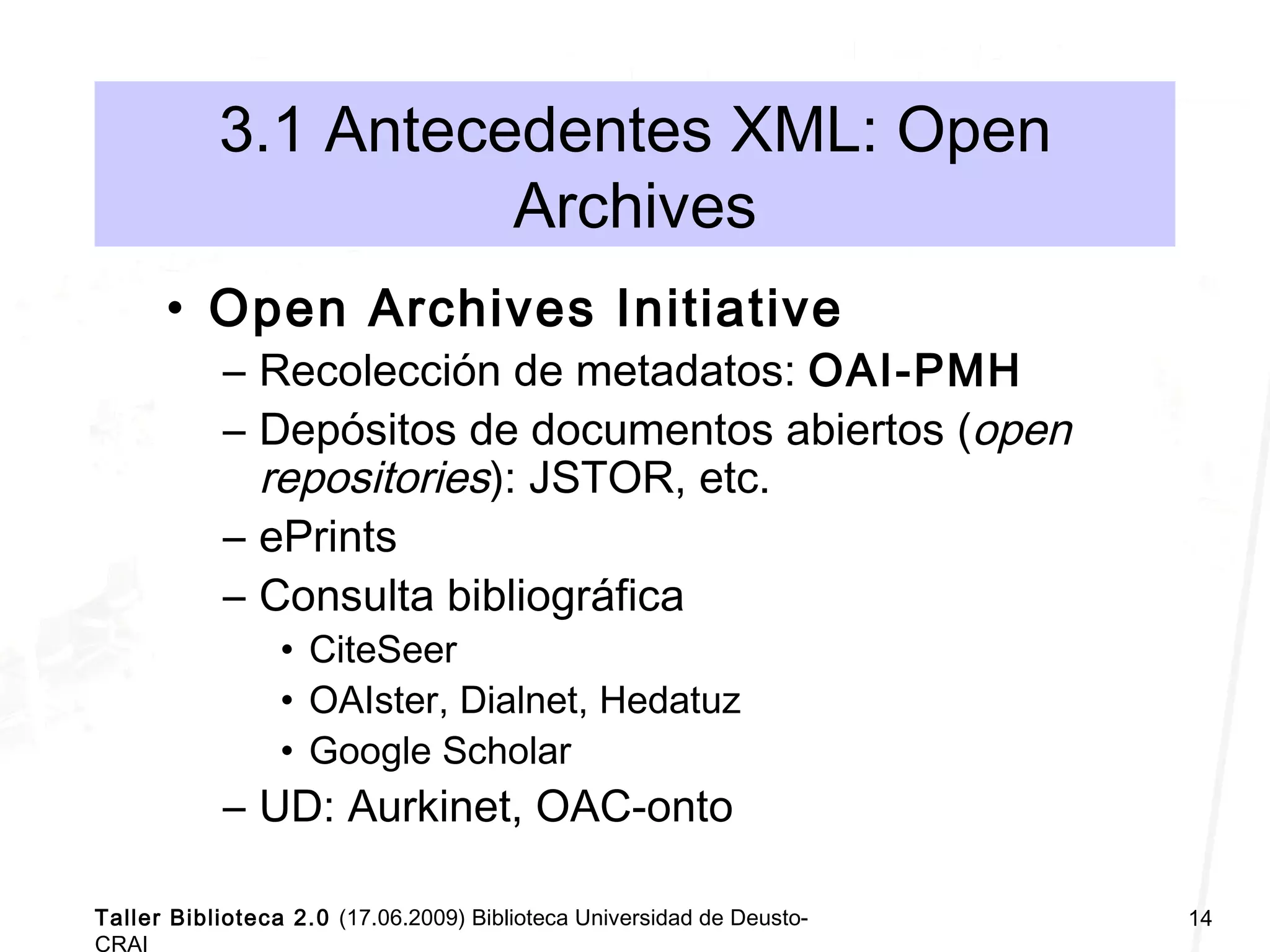 Taller Biblioteca Universitaria 2.0 Deusto