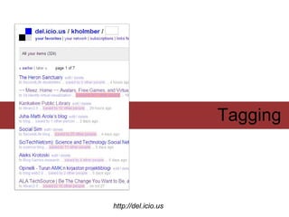 Tagging



http://del.icio.us
 